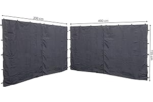 QUICK STAR 2 Seitenteile mit RV für Pavillon 3x4m Seitenwand Anthrazit RAL 7012
