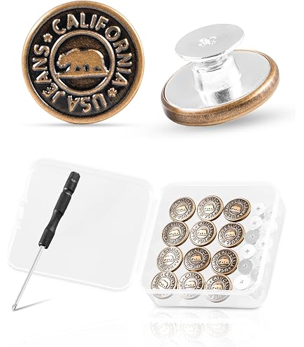 Lot De Boutons Pour Jeans - 17mm, Marteau Sur (No Cousue), Couleur Au Choix (51-100pcs)
