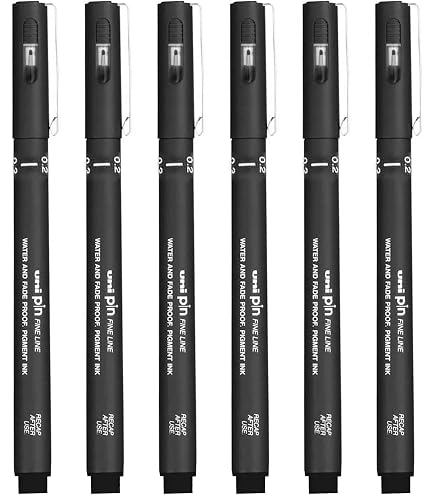 Uni-ball Pin Spitze 0,2 Mm – 12 Stück, Schwarz, Für Technische Zeichnungen & Skizzen