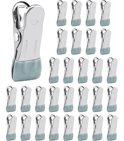 40 Pz Mollette in Acciaio Inox per Stendibiancheria, Mollette Panni, Piccole Mollette in Metallo, Clips Mollette per Bucato Asciugamano Vestiti Sacchetti Snack Calzini