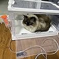 ENHEN Foldable Pet Nebulizer Box Cage - Cough Breathing, Dual Holes Cat Dog Atomization Oxygen Chamber, Portable Home Animal Medical Tent Hospital(M)