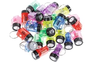 GOLDGE 24 Pezzi Mini Torcia LED Portachiavi, Torcia Portatile a Batteria Multiuso Regalo di Festa Compleanno per Bambini Gadg
