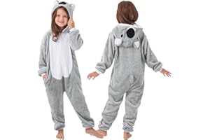 YLLSOPHAN Boys Girls Unisex Animal Pattern Cow Dinosaur Frog Koala Bunny Panda Onesie Pyjamas Sleepsuit Soft Fleece Extra Thickness