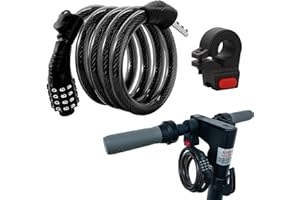 YINUOHUA antirrobo Patinete Eléctrico Antirrobo para Scooter y Bicicleta, 120 cm x 12 mm con Cable de Acero de 12 Tacones y Código Inteligente de 4 Dígitos