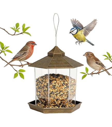 Solar Vogelfutterstation Mit LED-Beleuchtung – Wetterfest, Metall, Blau-gold, Für Garten & Balkon