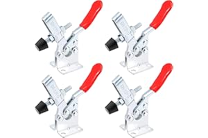 HIMOMO 4 piezas Abrazadera de palanca GH-201-B Abrazaderas de palanca de metal Abrazadera de liberación rápida horizontal, Herramienta de palanca de herramienta pesada, Soldadura, Carpintería, 90 Kg
