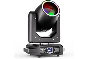 XELLETYE Luce a Teste Mobili a LED RGBW da 200W, Luce Spot a Fascio con 7+1 Colori e 11+1 Ruote Gobo 18 Prismi Controllo d-mx512 per Palcoscenico Discoteca Festa Matrimonio Natale Halloween