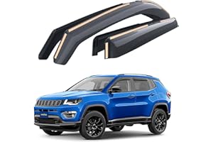 Goodyear Incasso Deflettori antiturbo Compatibile con Jeep Compass 2016-2026 SUV - Accessori Auto - Deflettori finestrini - Deflettore Aria Auto - Protezione Meteo - Facilità di Installazione -4 Pz