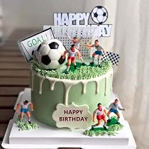 HCRXVV Decorazione per torta con pallone da calcio, 31 pezzi, decorazione sportiva per torte,cupcake,verde,per bambini,calcio,sport,feste di compleanno per bambini,decorazione per torta di calcio