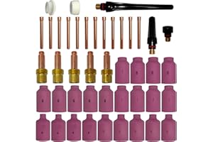 ELECTROMECANICA CANTABRIA ELCAN ELCAN Consumibles y accesorios profesionales para antorcha soldadura TIG serie WP 17 18 26 con toberas cerámicas, boquillas, difusores, tapones y porta-tungstenos. 44 piezas