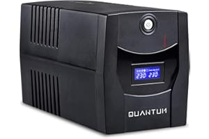 EPYC® QUANTUM - UPS per Computer, Potenza 1500VA/900Watt, Gruppo di Continuità per PC, Tecnologia Line Interactive, AVR, 5 Uscite (2x Schuko + 3x IEC), Display LCD, UPS 1500VA, Massime Autonomie