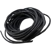 Black Pendant Cord 1 mm 10 m - Waxed Cotton Cord for Necklaces | Bracelets, Chokers &amp; Jewelry Making - Small Hole Beads, Adju