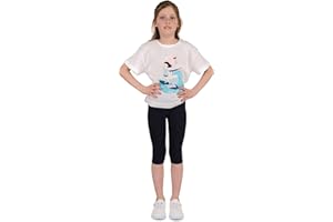 infatti Leggings ¾ en Coton pour Enfants Filles Pantalons Doux et Confortables pour Les Tout-Petits entraînement décontracté Style Court élégant vêtements de Base Tonia