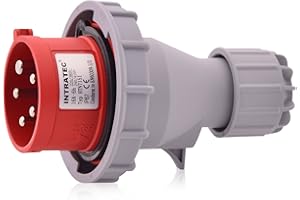 INTRATEC 100% SHOPPING Intratec invertitore di fase CEE 32A 400V 5 poli IP67 6h rosso/grigio IEC60309, inversione campo rotante