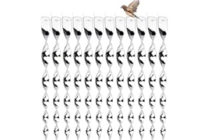 ELEGANCE-GO Répulsif Oiseaux,12 Pièces 30cm Spirale Réfléchissante 360 Degrés Repulsif Oiseaux Barre Effaroucheur Oiseaux Effaroucheur Oiseaux Spirales Repulsifs Oiseaux pour Jardin,Terrasse,Balcon