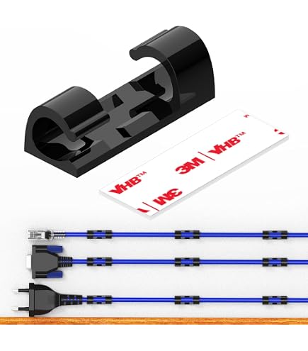 Drado 20 Stück Selbstklebende Kabelclips – Schwarz, Für Kabel Bis 9 Mm – Einfaches Kabelmanagement Ohne Bohren
