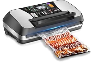 MZROT 95 kPa Vacuum Sealer Machine, 230W Food Vacuum Sealer with Double Heat Seal 10-In-1 Multi Modes Vac Pack Machine Set with Cutter, 1 Bag Roll & 10 Precut Bags and Accessory Hose