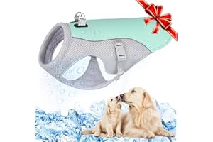 TVMALL Dog Cooling Vest Breathable Mesh Dog Jacket Summer Cool and Comfortable Dog Coat Adjustable With Reflective Strip Pet Clothes Suitable for Large Medium and Small Dogs (L, #New-Blue)
