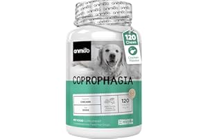 ANIMIGO Coprophagia Deterrent for Dogs - 120 Chicken-flavour Dog Stool Repellent Tablets with Probiotic & Prebiotic - Helps Stop Puppy Eating Poop, Supports Digestion & Freshens Breath - Dog Breath Freshener