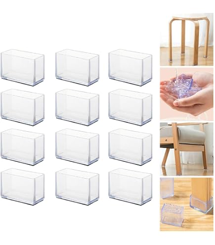 Protectores Para Patas De Silla QWORK - 12 Unidades - Silicona Antideslizante - Tamaño: 28-32x42-50 Mm