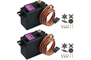 APKLVSR Lot de 2 servomoteurs numériques en métal - 13 kg - Couple haute vitesse - Pour hélicoptère radiocommandé, servo RC 180° - Pour robot, voiture, bateau