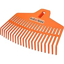 KOTARBAU® Bladhark - Tuinhark van Kunststof - 58 cm - Oranje - zonder Steel - Gazonhark - Waaierbezem - Lichtgewicht Hark - Stevige Hark
