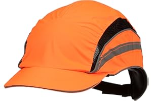 3M First Base 3 Bump Cap 2021874, Classic, High Visibility, Orange Reduced Peak, 55mm