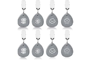 Zeuwets Marbre Naturel de Poids Nappe de Table Exterieur, 8 Pièces Acier Inoxydable Pince pour Nappe de Table, pour Intérieur ou Extérieur, Cuisine, Mariage, Fête, Pique-niques, Environ 240g, Gris