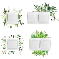 GORGECRAFT 8 Sheets Green Plant Switch Stickers - Removable Wall Decals For Light Switches
