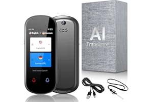 Zilchx Sprachübersetzer Gerät, AI Sofortübersetzer für 138 Sprachen, Tragbarer Zwei-Wege-Übersetzungsgerät mit Sprachausgabe, Fotoübersetzung/WIFI/Hotspot/Offline, für Reisen, Business & Lernen