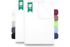 GREEN MARK TEXTILIEN GREEN MARK Klasyczne prześcieradła – zestaw 2 płaskich prześcieradeł 100% bawełna, bez gumek, przyjazne dla skóry, łatwe w pielęgnacji, pralne w wysokich temperaturach – Biały – 150 x 250 cm