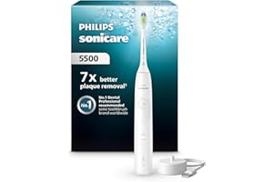 Philips Sonicare 5500 Electric Toothbrush, Sonic Toothbrush with 1 Intensity Level, Pressure Alert, EasyStart, SmarTimer and BrushPacer, White, Model HX7110/01 [New Technology]