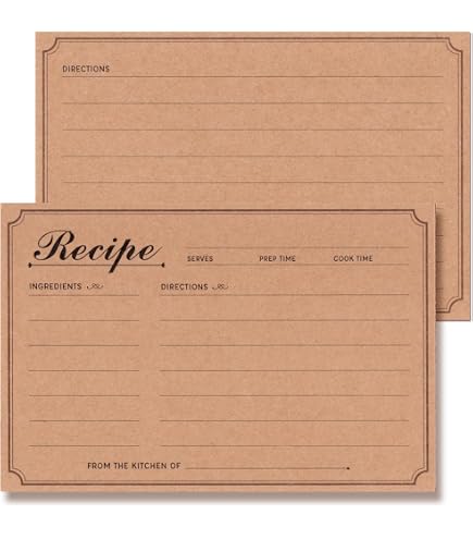 Biglietti Ricette Double Face - Carta Kraft 50 Pezzi