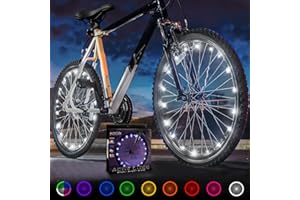 Activ Life Éclairage LED pour Roue de vélo : Visible sous Tous Les Angles pour Une sécurité et Un Style ultimes – Piles incluses, Lot de 2 pneus, Blanc