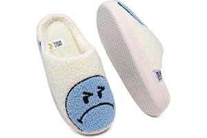 SMILEYWORLD Tofflor för flickor pojkar vintertofflor luddiga varma mjuka halkfria tofflor