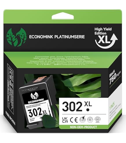 Chip Nivel Tinta Penguin 302XL (1 Negro) Cartucho De Tinta Remanufacturado Para HP 302xl 302 XL Compatible Con Deskjet 1110 1111 2130 3630 Envy 4510 4520 Officejet 3830 4650 5252 5260 5264 Impresora Cartuchos Tinta HP 302XL