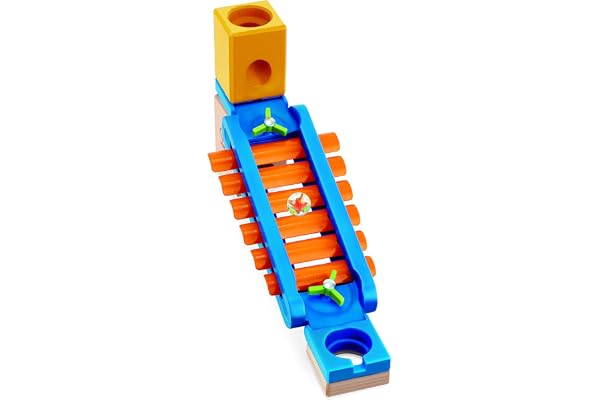 Hape Circuit à Billes Sonic Playground Quadrilla, 5 pièces + 8 Billes - Kit d'Extension pour Circuit de Billes en Bois Musical - Jeux de Construction en Bois - Jeu Enfant 4 Ans et Plus, Fille, Garçon