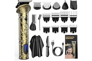 JIAABCHOMO Profi-Haarschneidemaschine 6-in-1 Barttrimmer Herren Haarschneider Bartschneider Nasenhaartrimmer Präzisionstrimmer Körperhaartrimmer mit LED-Anzeige und USB-C-Aufladung