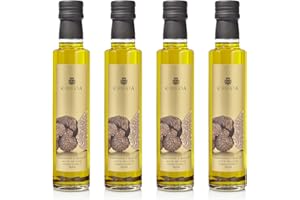 La Chinata Aceite de Trufa Negra - Condimento Gourmet con Trufa en Aceite de Oliva Virgen Extra - Pack de 4