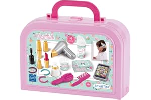 Jouets Ecoiffier - 1810 - Valisette Rétro Beauté - Jeu d'imitation - Dès 18 Mois - Fabriqué en France, Coloré