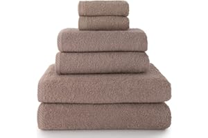 Top Towel – Juego de Toallas Baño Completo (6 Piezas): Toallas Ducha, Manos y Cara Suaves y Absorbentes – Algodón 100%, 400 g/m², Sin Pelusa