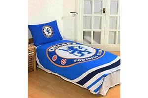 CF DESIGNS Official Chelsea FC Single Duvet Cover Set With Pillowcase (Reversible)