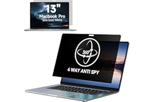 IPROKKO 360° Privacy Screen MacBook Pro 13 inch (2016, 2017, 2018, 2019, 2020, 2021, 2022, M1, M2) & MacBook Air 13" (2018-2021, M1),Matte Anti Glare Blue Light 13 In Mac Laptop Screen Protector Filter