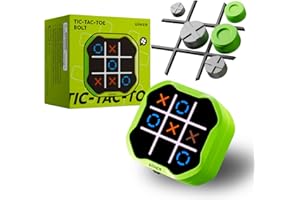 GiiKER Tic Tac Toe Bolt Game, Original 3-in-1 Handheld Puzzle Game Console, Portable Travel Games, Board Games for Children and Adults, Birthday Gifts for Children from 3 Years (Green)