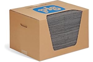 New Pig Mat - Oil Absorbent Pad Absorbs 28 Ounces - 100 Heavyweight 15' x 20' Mat Pads - MAT240