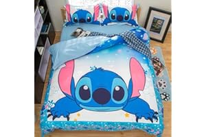 WFBZ Housse De Couette 140x200 cm Parure De Lit Enfant 1 Personne Bleu Taies d'oreiller 63x63 cm Microfibre Polyester Simples Lit, 140x200+63x63x1