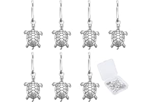 PLIGREAT 10 Stück Silbrig Kreatives Schildkröte Reißverschluss Zipper Meeresschildkröte Legierungen Anhänger für Koffer Stiefel Tasche Geldbörse Zipper Charme DIY Handwerk Charms Zipper Ersatz Zubehör