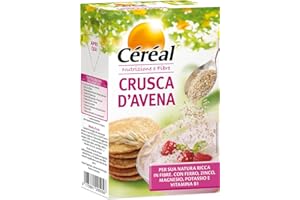 CÉRÉAL CRUSCA D’AVENA, Fonte di proteine, Ricca di fibre, Ottimo per la colazione e per preparare pancake, Per favorire il benessere intestinale, Formato richiudibile, 360 gr