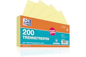 ‎OXFORD Oxford Trennstreifen, aus Karton, gelocht, 190 g/m², gelb, 200 Stück