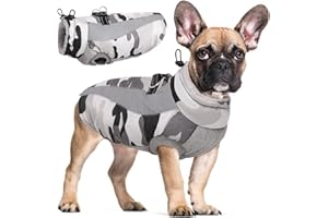 Hjyokuso Cappotto Cane, Cappottino Cane Per Piccoli, Medi e Grandi Cani, Vestiti Per Cani Impermeabile e Caldo, Cappottino Imbottito Per Cane Con Strisce Riflettenti e Cerniera - Grigio M